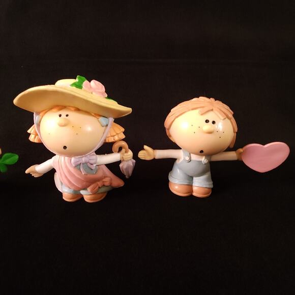 Vintage Bumpkins Lot 4 Girl & Boy 2.5" Toy Figure Fabrizio George Good 1985 PVC - Picture 2 of 11